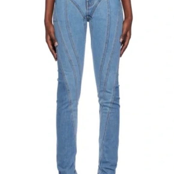 Thierry Mugler Spral panel skinny jeans ,size  40/8 - Picture 2 of 9